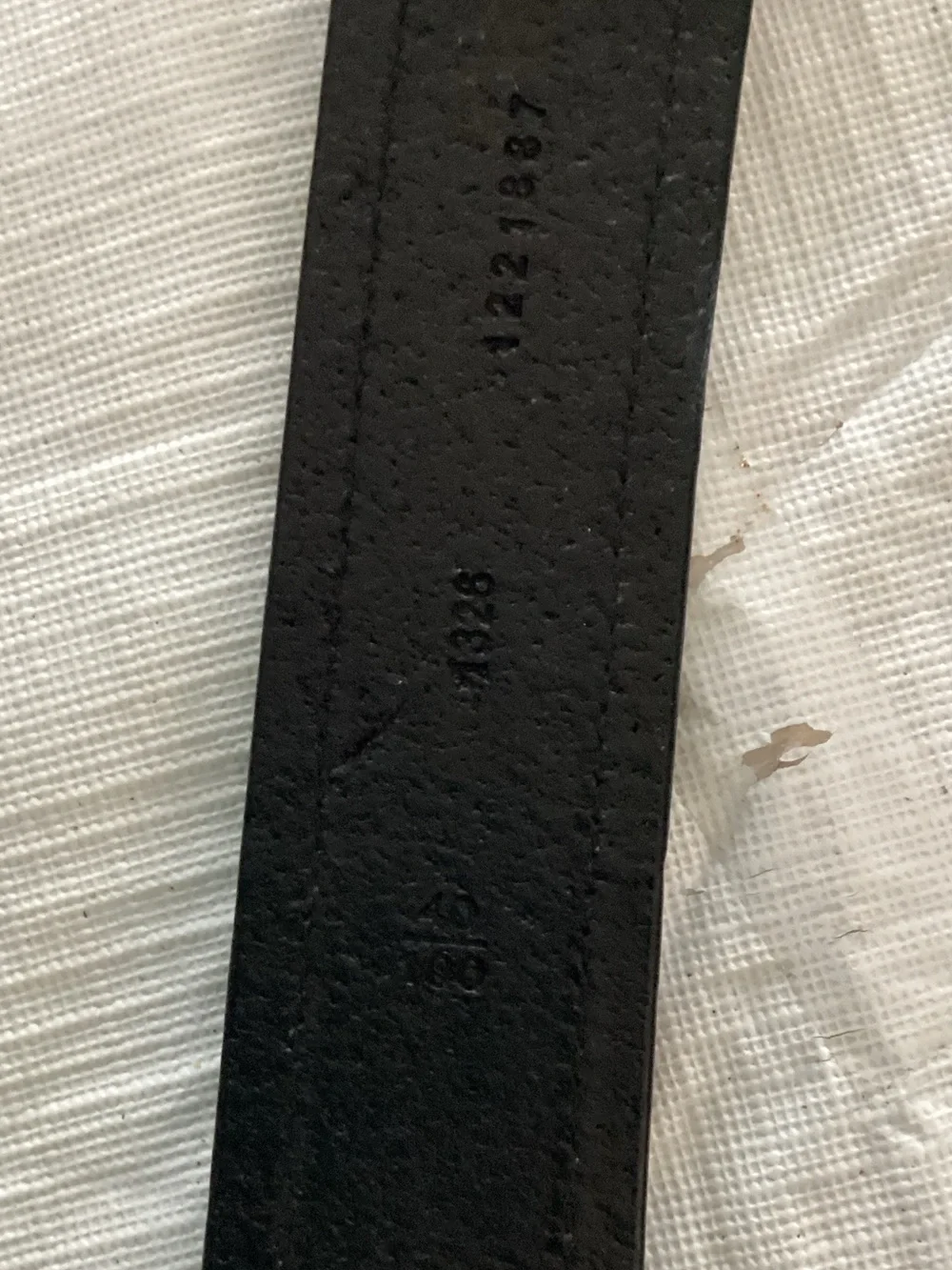 Used Polo by Ralph Lauren Black Leather Belt with Brass Nameplate Size 40